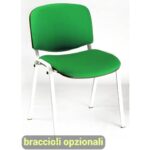 Sedia visitatore 4 gambe Unisit Dado D5B acciaio bianco - rivestimento eco