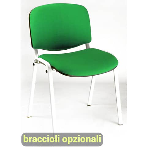 Sedia visitatore 4 gambe Unisit Dado D5B acciaio bianco - rivestimento eco