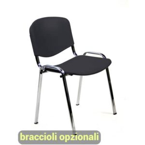 Sedia visitatore a 4 gambe Unisit Dado D5PC - struttura cromo - PPL nero -