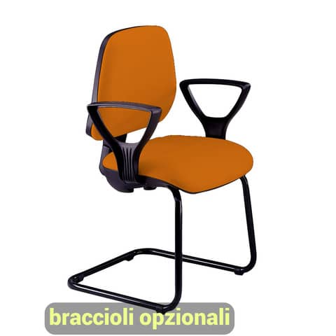 Sedia operativa visitatore Unisit Leda LDS Eco smart su slitta - rivestimento