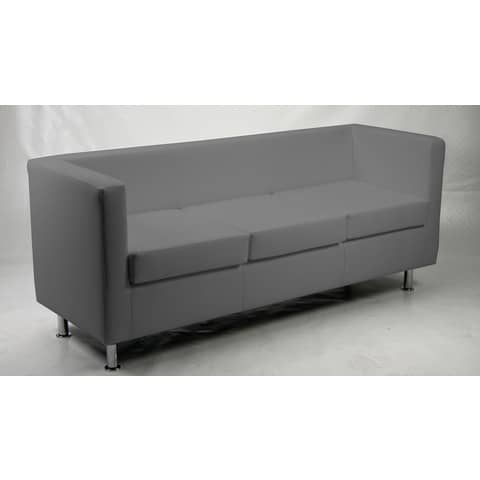 3 seater Unisit Pragma PR3 fixed backrest waiting sofa - upholstered in