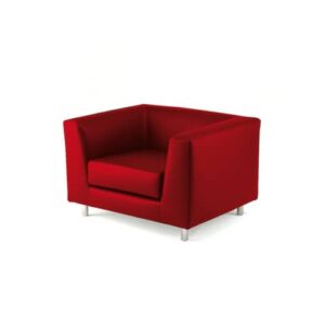 Unisit Quad QD1 1-seater waiting sofa with fixed back - fabric cover