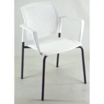Sedia visitatore a 4 gambe Unisit Login LGSPBR - schienale in rete - PPL bianco