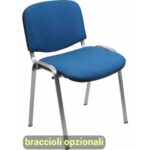 Sedia visitatore 4 gambe Unisit Dado D5G acciaio grigio - rivestimento eco