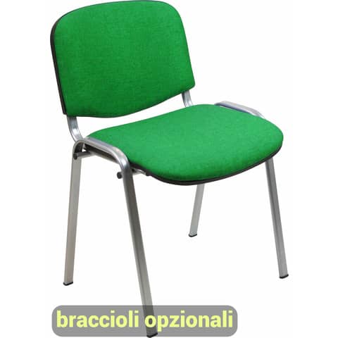 Sedia visitatore 4 gambe Unisit Dado D5G acciaio grigio - rivestimento eco