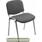Sedia visitatore 4 gambe Unisit Dado D5G acciaio grigio - rivestimento eco
