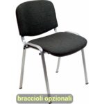 Sedia visitatore 4 gambe Unisit Dado D5G acciaio grigio - rivestimento eco