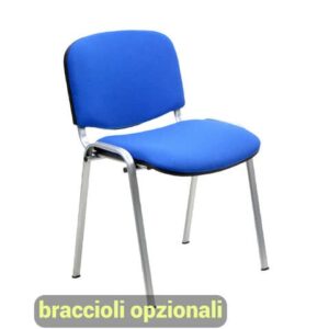 Sedia visitatore 4 gambe Unisit Dado D5G acciaio grigio - rivestimento ignifugo
