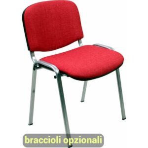 Sedia visitatore 4 gambe Unisit Dado D5C acciaio cromato - rivestimento ignifugo