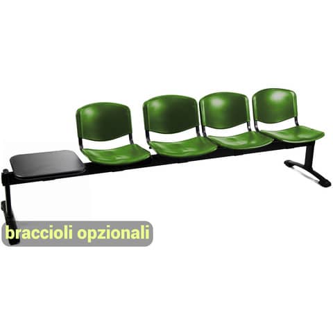 Panca 4 posti attesa Unisit Dado D54PT con tavolino - rivestimento Eco