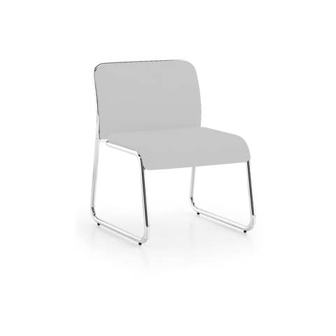 Visitor chair on sled base Unisit Carosello CA1 - chromed frame -