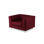 Divano attesa a 1 posto Unisit Quad QD1 schienale fisso - rivestimento tessuto