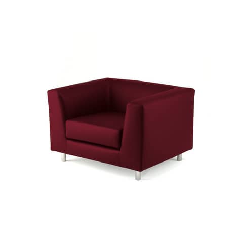 Divano attesa a 1 posto Unisit Quad QD1 schienale fisso - rivestimento tessuto