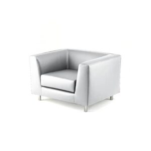 Unisit Quad QD1 1-seater waiting sofa with fixed back - fabric cover