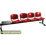 Panca 4 posti attesa Unisit Dado D54PT con tavolino - rivestimento