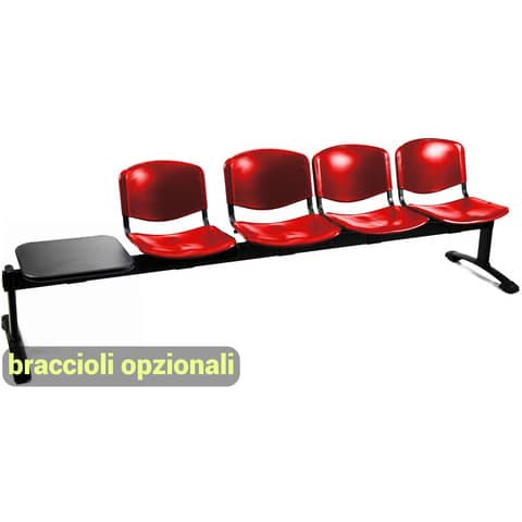 Panca 4 posti attesa Unisit Dado D54PT con tavolino - rivestimento