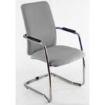 Sedia visitatore con slitta Unisit Lithium LTLTA schienale alto - rivest.