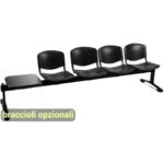 Panca 4 posti attesa Unisit Dado D54PT con tavolino - rivestimento