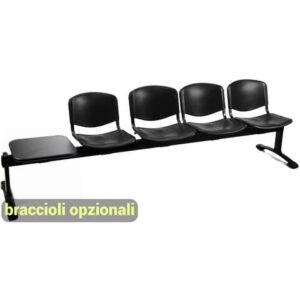 Panca 4 posti attesa Unisit Dado D54PT con tavolino - rivestimento