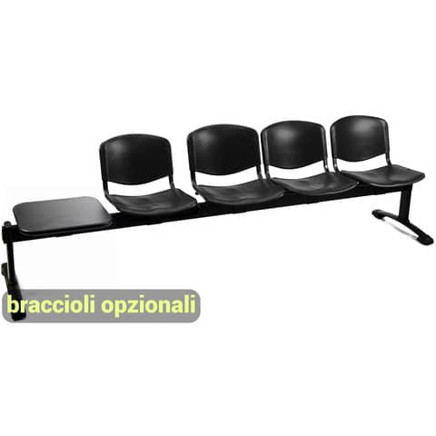 Panca 4 posti attesa Unisit Dado D54PT con tavolino - rivestimento