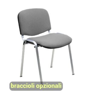 Sedia visitatore 4 gambe Unisit Dado D5C acciaio cromato - rivestimento eco