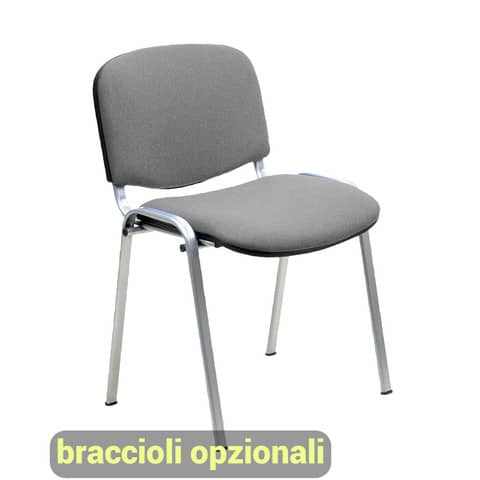 Sedia visitatore 4 gambe Unisit Dado D5C acciaio cromato - rivestimento eco