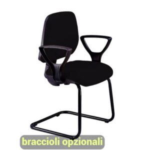 Sedia operativa visitatore Unisit Leda LDS Eco smart su slitta - rivestimento