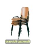 Sedia visitatore a 4 gambe Unisit Dado D5L in legno - struttura acciaio nero -