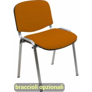 Sedia visitatore 4 gambe Unisit Dado D5C acciaio cromato - rivestimento eco
