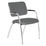 Sedia visitatore a 4 gambe Unisit Lithium LT4G struttura cromata - rivest.