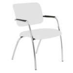 Sedia visitatore a 4 gambe Unisit Lithium LT4G struttura cromata - rivest.