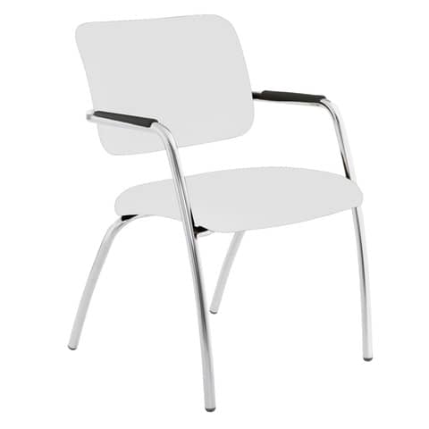 Sedia visitatore a 4 gambe Unisit Lithium LT4G struttura cromata - rivest.