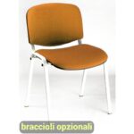 Sedia visitatore 4 gambe Unisit Dado D5B acciaio bianco - rivestimento eco