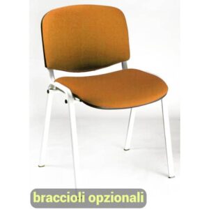 Sedia visitatore 4 gambe Unisit Dado D5B acciaio bianco - rivestimento eco