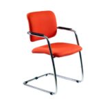 Sedia visitatore con slitta Unisit Lithium LTLT struttura cromata - rivest.
