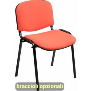Sedia visitatore 4 gambe Unisit Dado D5S acciaio nero - rivestimento Eco -