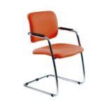 Sedia visitatore con slitta Unisit Lithium LTLT struttura cromata - rivest.