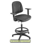 Sgabello tecnico Unisit Esos EOE21 alta resistenza poggiapiedi telescopico