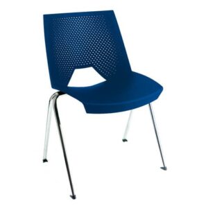 Sedia visitatore a 4 gambe Unisit Strike SKB schienale a rete - PPL blu