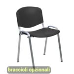 Sedia visitatore a 4 gambe Unisit Dado D5PG - struttura grigia - PPL nero -