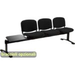 Panca 3 posti attesa Unisit Dado D53PT con tavolino - rivestimento