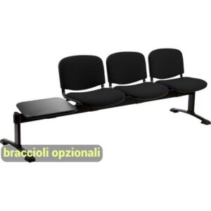 Panca 3 posti attesa Unisit Dado D53PT con tavolino - rivestimento