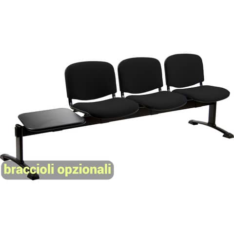 Panca 3 posti attesa Unisit Dado D53PT con tavolino - rivestimento