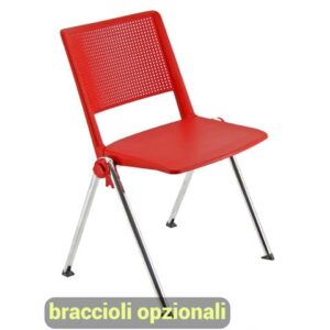 Sedia visitatore a 4 gambe Unisit Revolution RECP - schienale rigido rete