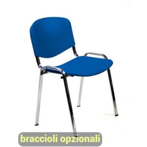 Sedia visitatore a 4 gambe Unisit Dado D5PG - struttura grigia - PPL blu -