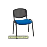 Sedia visitatore 4 gambe Unisit Dado D5N schienale in rete - rivestimento