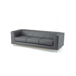 Unisit Quad QD3 3-seater waiting sofa with fixed back - fabric cover