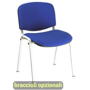 Sedia visitatore 4 gambe Unisit Dado D5B acciaio bianco - rivestimento eco