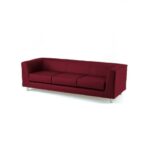 Unisit Quad QD3 3-seater waiting sofa with fixed back - fabric cover
