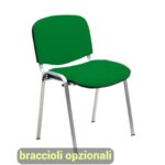 Sedia visitatore 4 gambe Unisit Dado D5C acciaio cromato - rivestimento eco